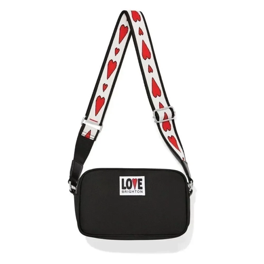 BRIGHTON Love Essentials Cross Body Bag Zip Purse Pouch Hearts NEW WITH TAGS